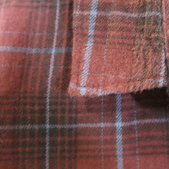 Mens Public Opinion Medium Red & Blue Plaid Button-Down Cotton Shirt - Picture 8 of 10